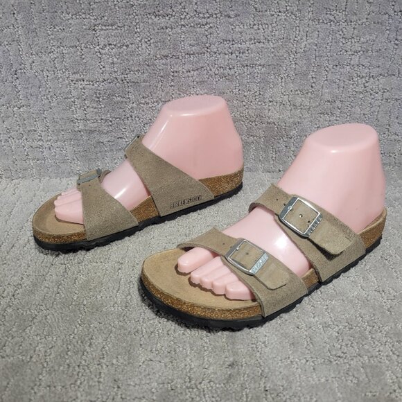 Birkenstock Sydney Unisex Size EU 37 US L6 M4 Vegan Taupe Slides Slip-On Sandals - Picture 4 of 13